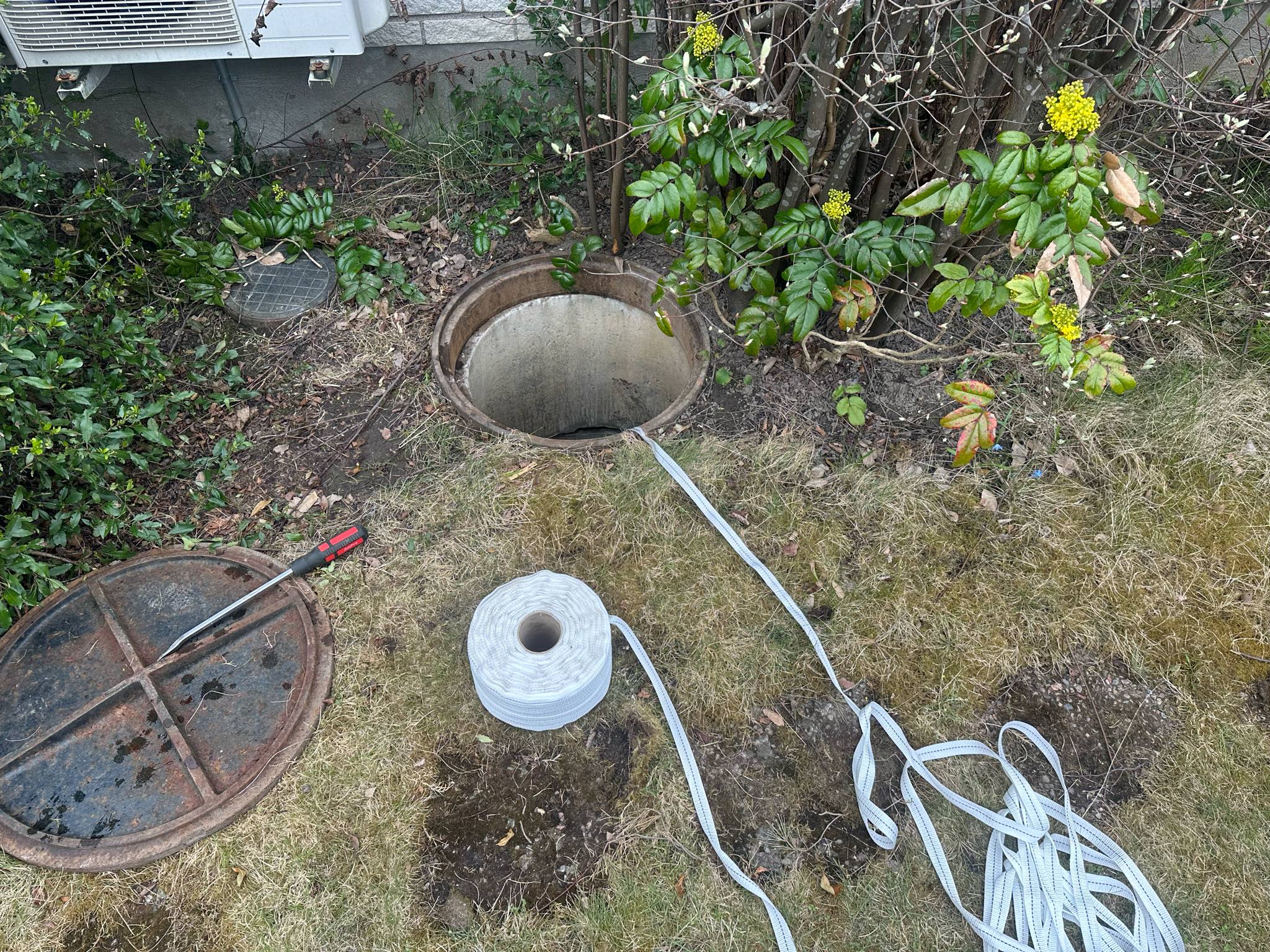 RRsyd förbereder inför relining av utgående ledning i en vila på lidingö 